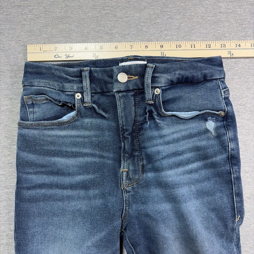 Good American‎ Good Waist High Rise Skinny Jeans - Size 4/27 - Whisker Med Wash